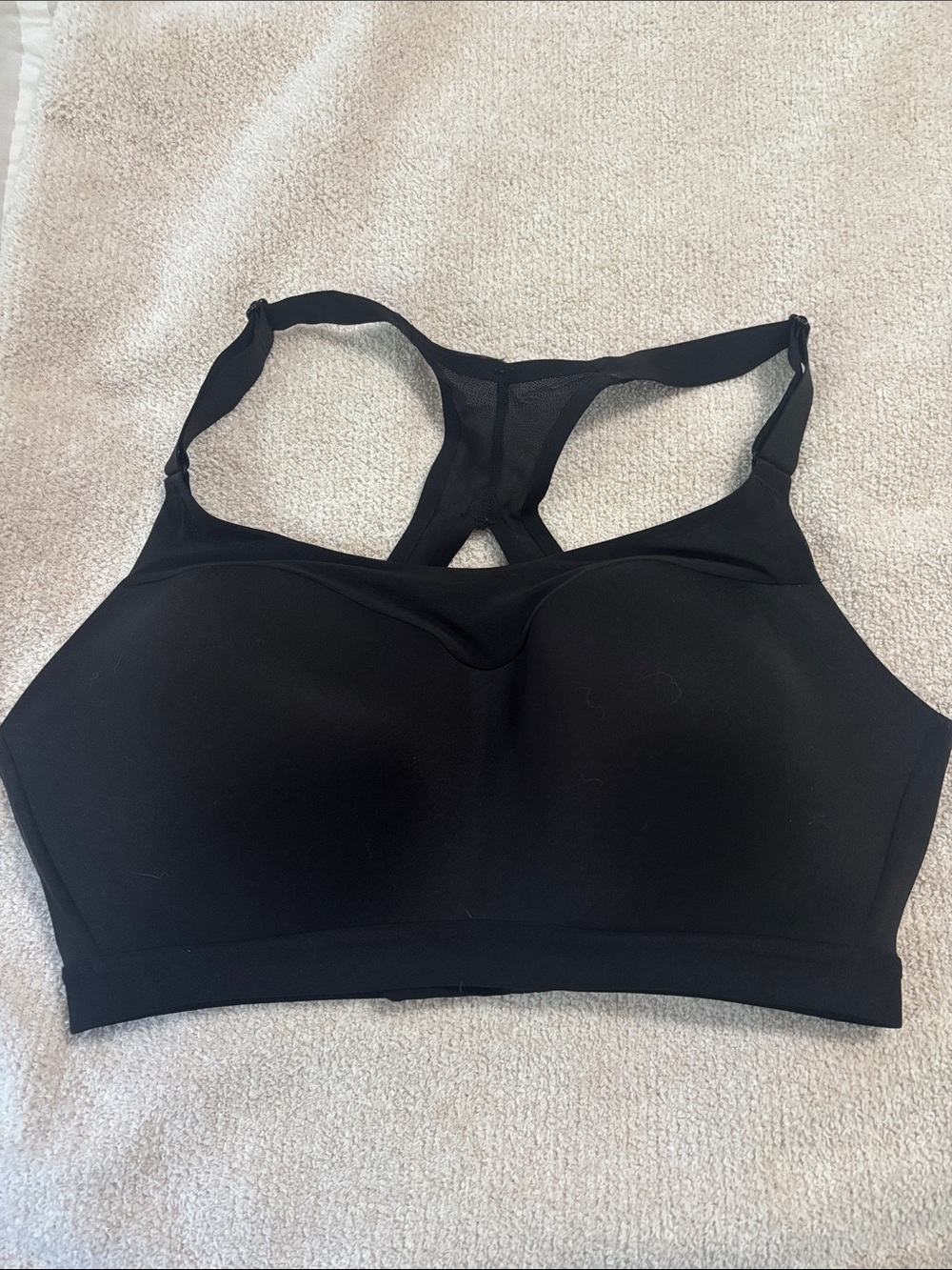 Victoria's Secret Black Racerback Seamless Sports Bra with Molded Cups